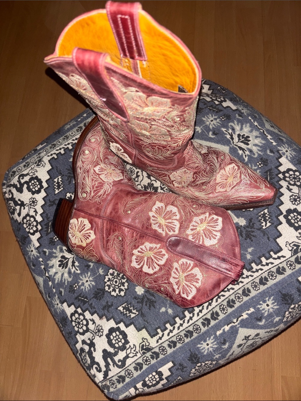 Old Gringo Pink Floral Embroidered Western Booties